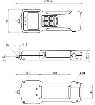 Z2系列多功能內(nèi)置傳感器推拉力計結(jié)構(gòu)尺寸圖